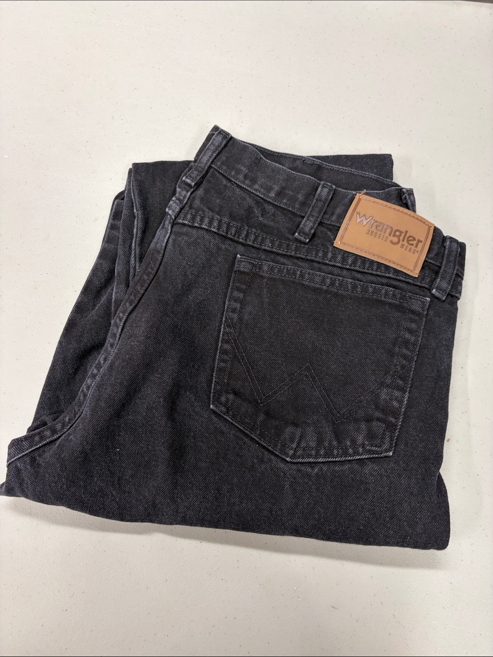 Wrangler Straight Leg Jeans in Charcoal Black